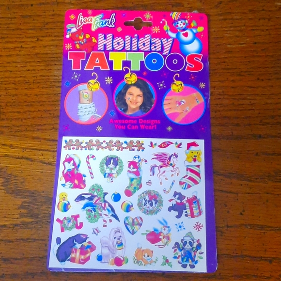 Lisa Frank Other - Lisa Frank Holiday Tattoos 2 sheets per pack Rare 90s Vintage